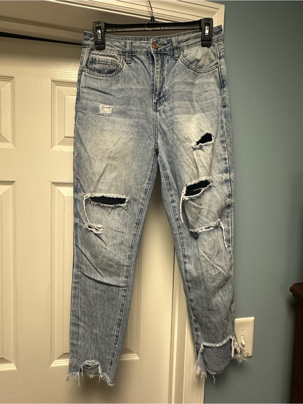 YMI Light Blue Distressed Boyfriend Jeans